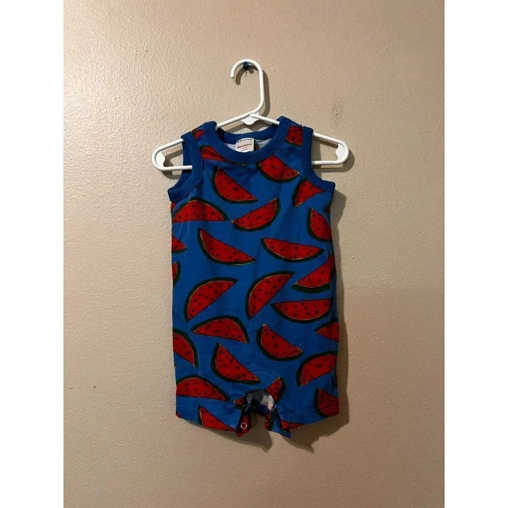 Toddler Boy's Hanna Andersson Watermelon Romper Size 12-18M [EXCELLENT]